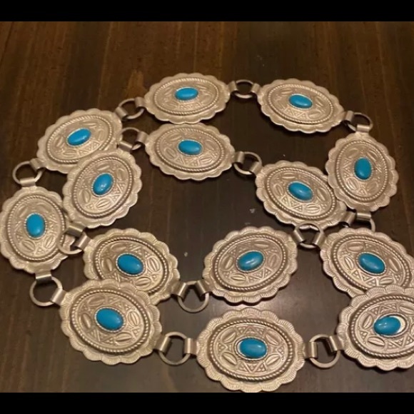 Accessories - Costume jewerly  silver metal turquoise belt Size Small/medium
